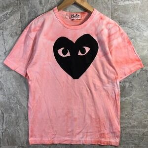 Authentic Comme des Garçons Play custom tie dye pink heart tee shirt men's Sz XL